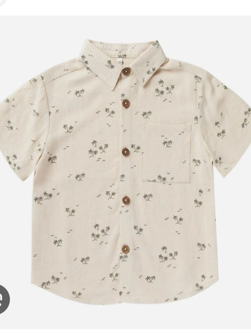 Rylee + Cru Boys Linen Button Up Palm Tree Shirt Size 4-5